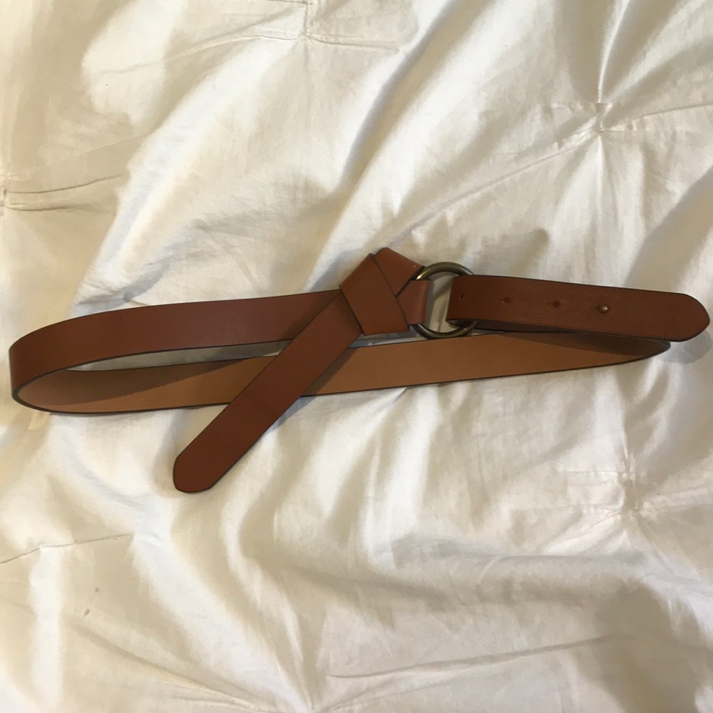 Brown faux leather belt